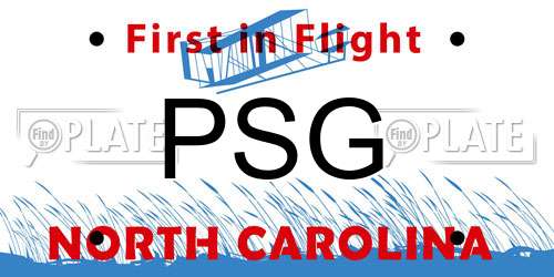 PSG North Carolina License Plate