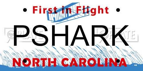 PSHARK North Carolina License Plate