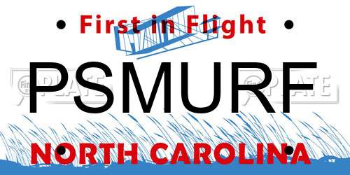 PSMURF North Carolina License Plate