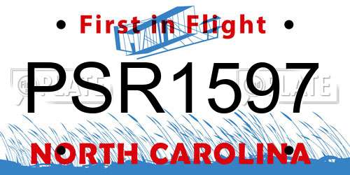 PSR1597 North Carolina License Plate