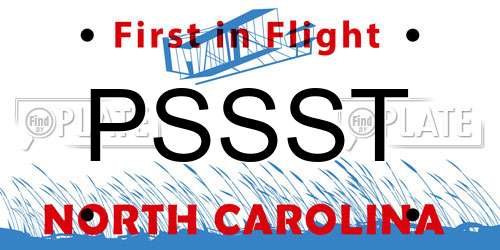 PSSST North Carolina License Plate