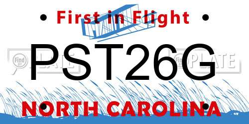 PST26G North Carolina License Plate
