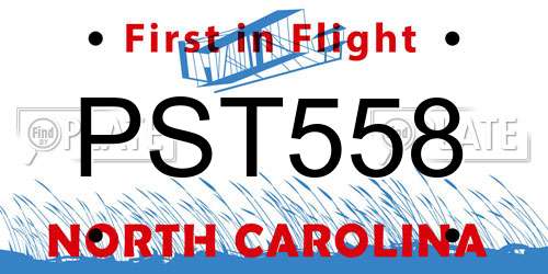 PST558 North Carolina License Plate