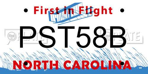 PST58B North Carolina License Plate