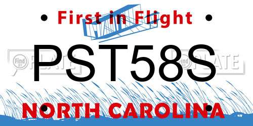 PST58S North Carolina License Plate