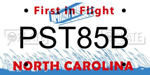 PST85B North Carolina License Plate