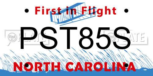 PST85S North Carolina License Plate