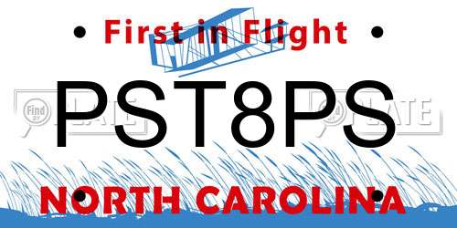 PST8PS North Carolina License Plate