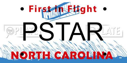 PSTAR North Carolina License Plate