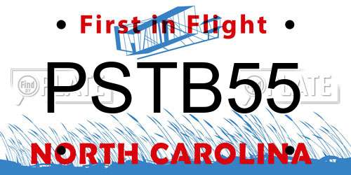 PSTB55 North Carolina License Plate