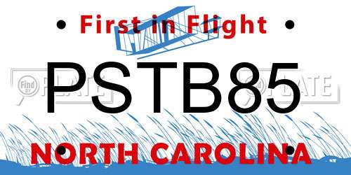 PSTB85 North Carolina License Plate