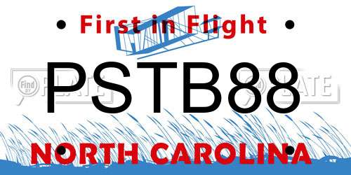 PSTB88 North Carolina License Plate