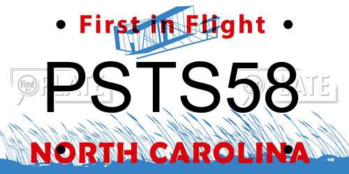 PSTS58 North Carolina License Plate