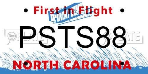 PSTS88 North Carolina License Plate