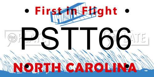 PSTT66 North Carolina License Plate