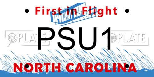 PSU1 North Carolina License Plate