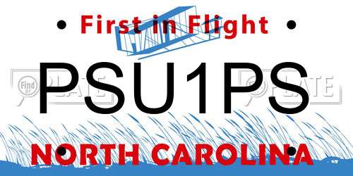 PSU1PS North Carolina License Plate