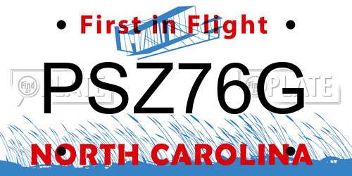 PSZ76G North Carolina License Plate