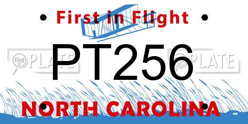 PT256 North Carolina License Plate