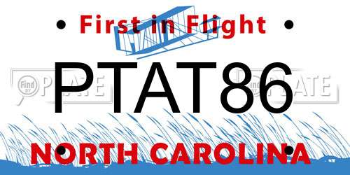 PTAT86 North Carolina License Plate