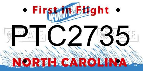 PTC2735 North Carolina License Plate