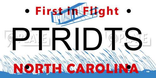 PTRIDTS North Carolina License Plate
