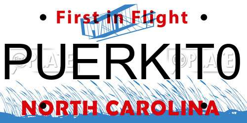 PUERKIT0 North Carolina License Plate