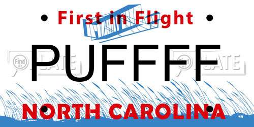 PUFFFF North Carolina License Plate