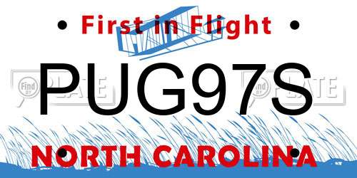 PUG97S North Carolina License Plate