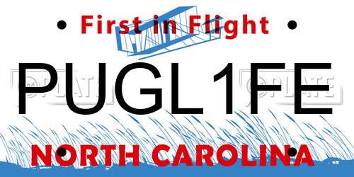 PUGL1FE North Carolina License Plate