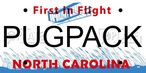 PUGPACK North Carolina License Plate