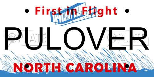 PULOVER North Carolina License Plate
