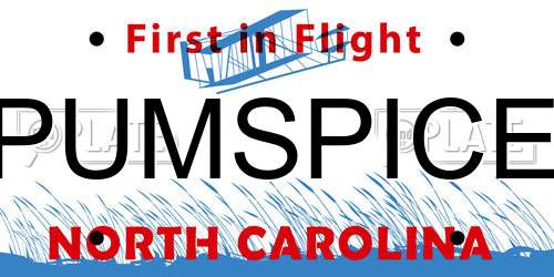 PUMSPICE North Carolina License Plate