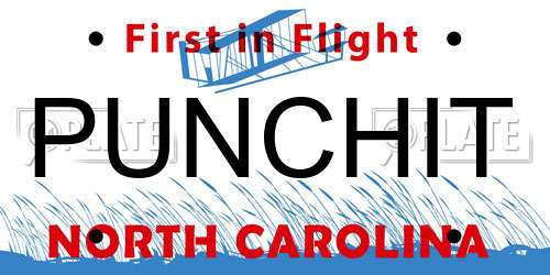 PUNCHIT North Carolina License Plate