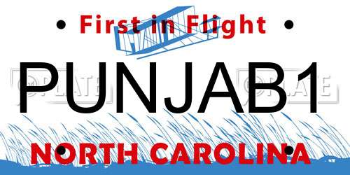 PUNJAB1 North Carolina License Plate