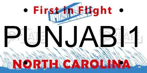 PUNJABI1 North Carolina License Plate
