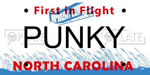 PUNKY North Carolina License Plate