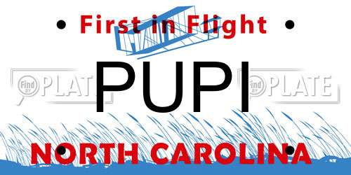 PUPI North Carolina License Plate