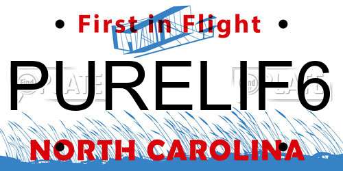 PURELIF6 North Carolina License Plate
