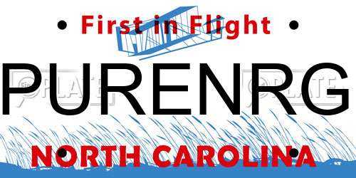 PURENRG North Carolina License Plate