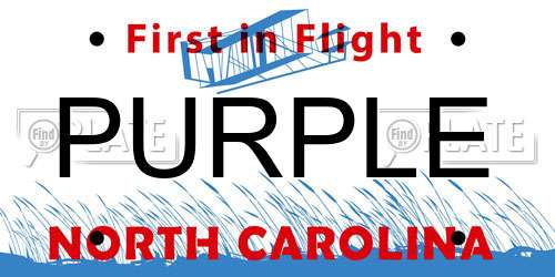 PURPLE North Carolina License Plate