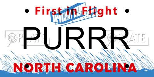 PURRR North Carolina License Plate