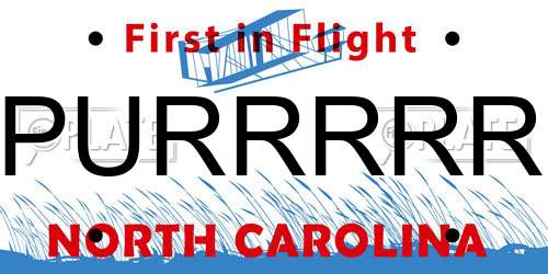 PURRRRR North Carolina License Plate