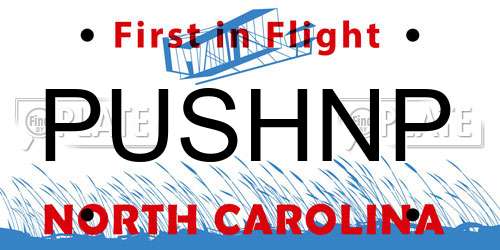 PUSHNP North Carolina License Plate