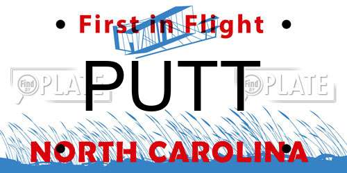 PUTT North Carolina License Plate