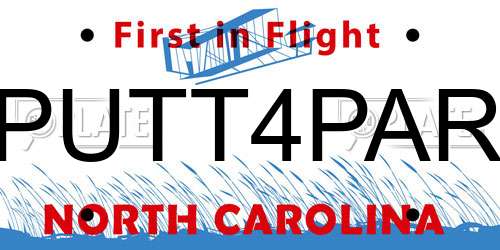 PUTT4PAR North Carolina License Plate