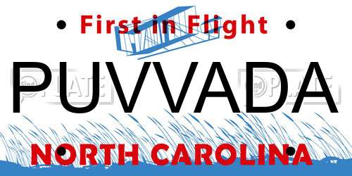 PUVVADA North Carolina License Plate