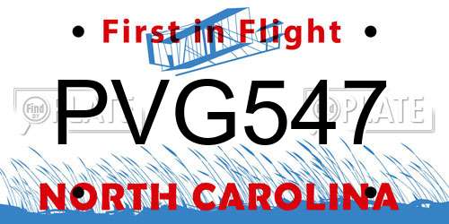 PVG547 North Carolina License Plate