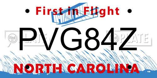 PVG84Z North Carolina License Plate
