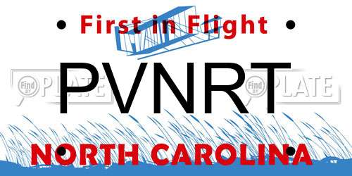 PVNRT North Carolina License Plate